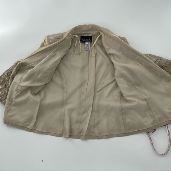 Alex Evenings Metallic Gold Long Skirt and Jacket Formal Floral Mother of Bride - Picture 16 of 16